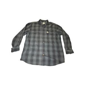 Carhartt Shirt Men’s Large Relaxed Fit Button Long Sleeve‎ Plaid Outdoor Fishing